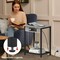 Set of 2 End Tables with Charging Station - Adjustable Nightstand, Sturdy Steel Frame & Water-Resistant Top for Bedroom, Living Room, Sofa